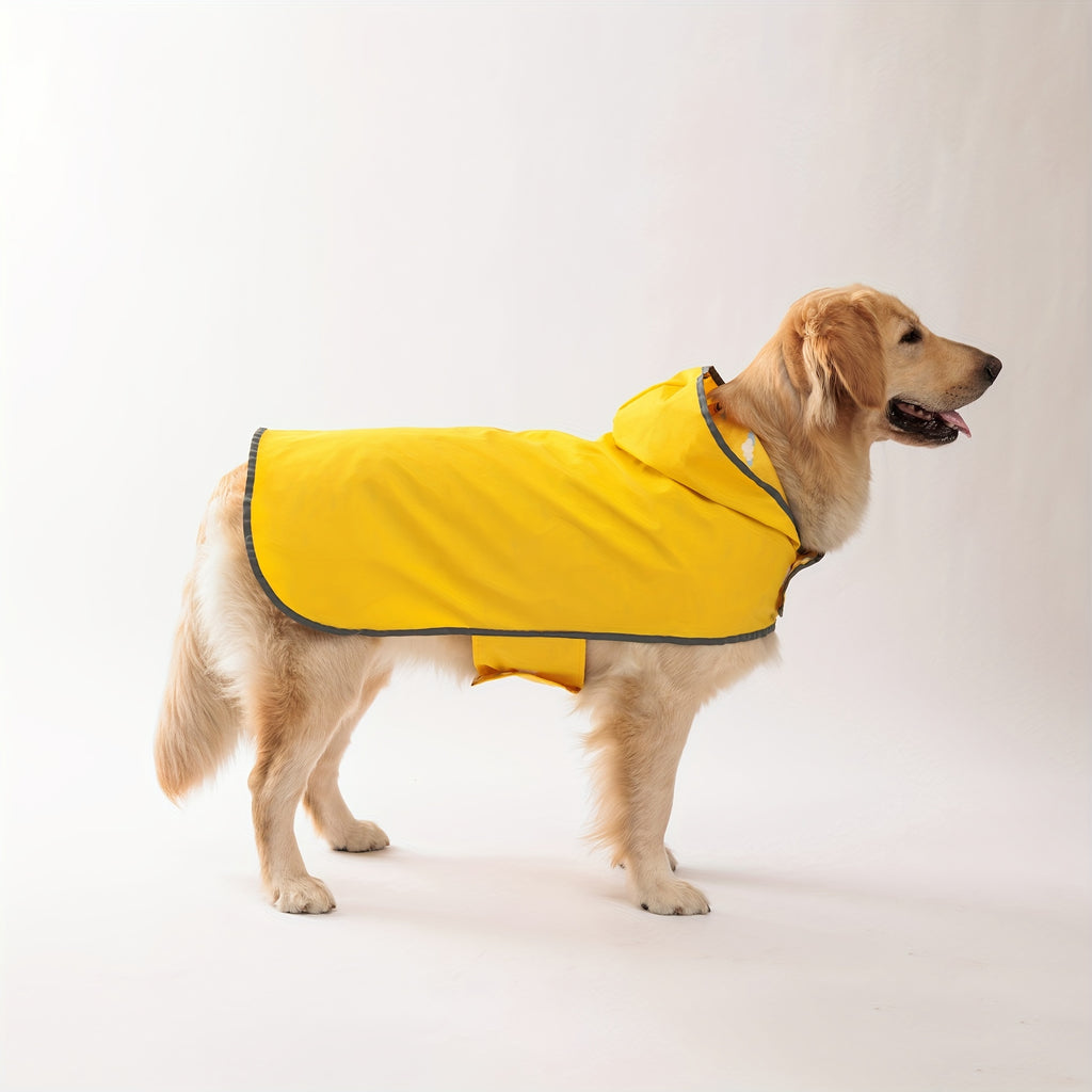 1pc PETS TALE Reversible Dog Raincoat, Polyester Pet Jacket with Duck Print, Machine Washable, Adjustable Straps for Small to Extra Large Breeds