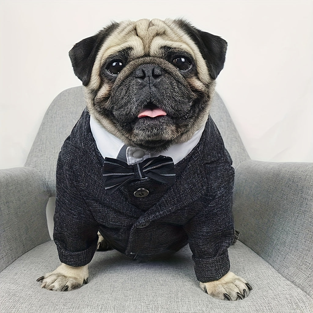 Plaid Print Pet Suit Jacket for Dog And for Wedding Formal Clothes Christmas Gift
